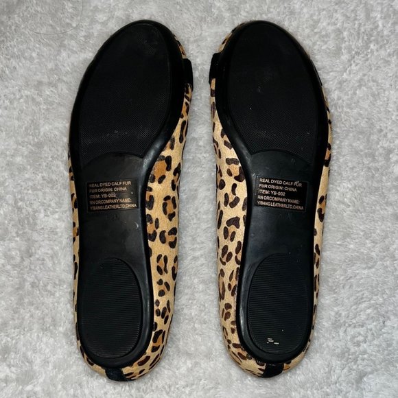 Vaneli Calf Fur - Leopard Animal Print - Flats - Size 8.5 N - Picture 4 of 5